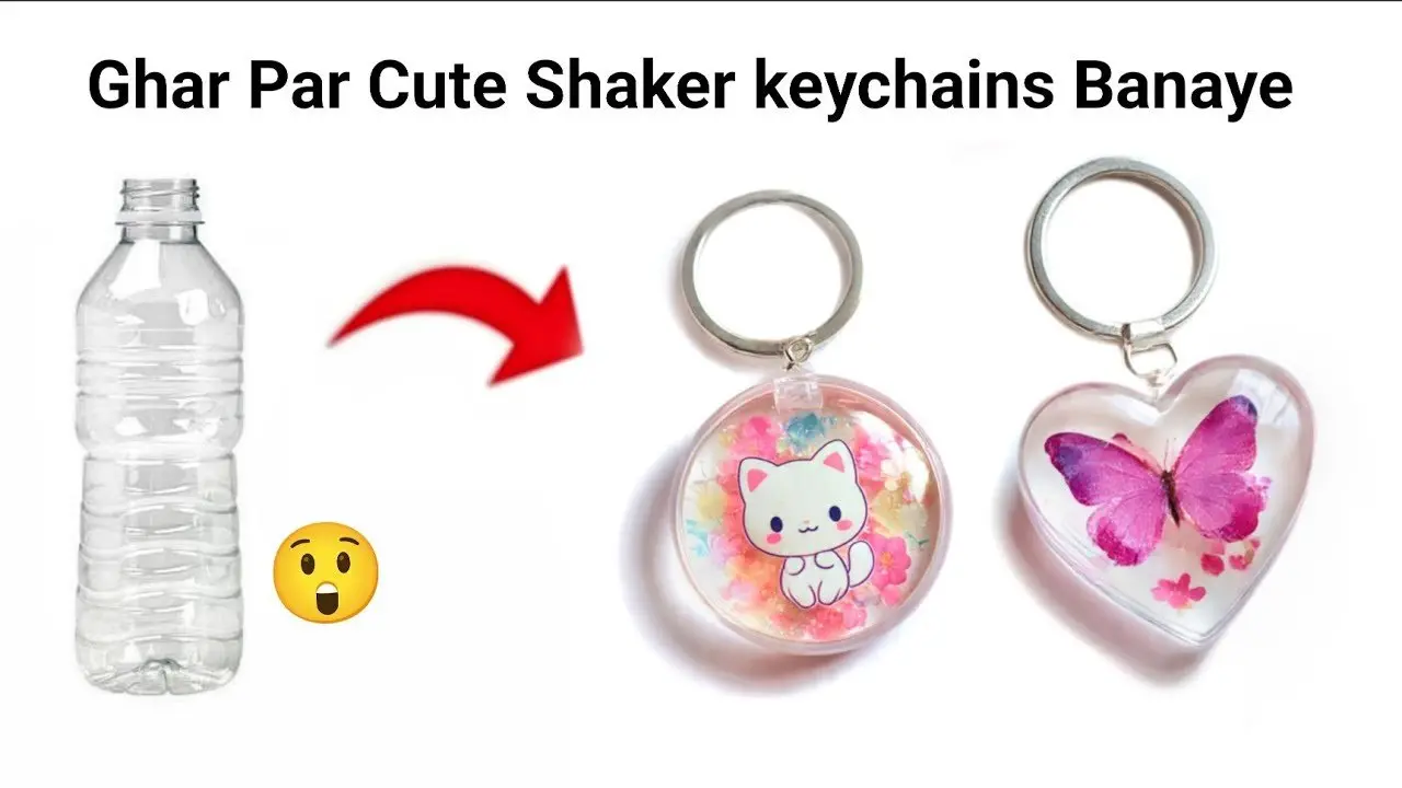 How to make Keychain from waste materials _Homemade glass keychain_DIY gift Keychain_Labubu Keychain