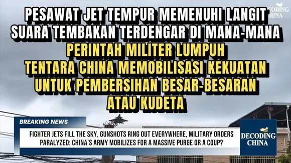 PESAWAT JET TEMPUR MEMENUHI LANGIT. SUARA TEMBAKAN TERDENGAR DI MANA-MANA. PERINTAH MILITER LUMPUH.